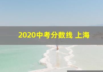 2020中考分数线 上海